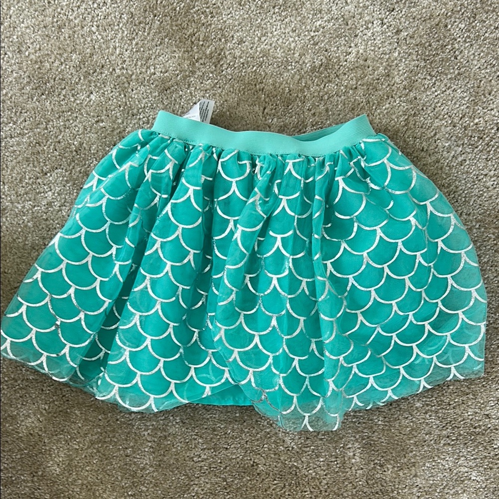 Teal Mermaid Skirt with silver Scales